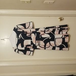 DKNY pink and blue A line dress